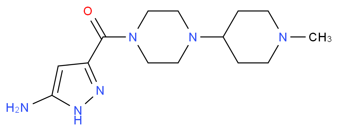 3-{[4-(1-methylpiperidin-4-yl)piperazin-1-yl]carbonyl}-1H-pyrazol-5-amine_分子结构_CAS_)