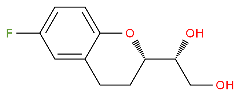 (1R)-1-[(2S)-6-fluoro-3,4-dihydro-2H-1-benzopyran-2-yl]ethane-1,2-diol_分子结构_CAS_303176-39-8