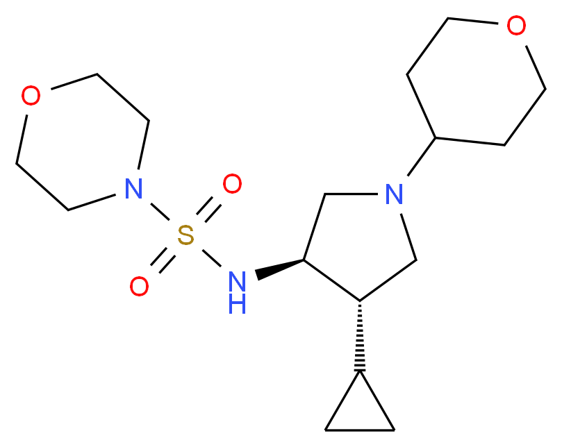 N-[(3R*,4S*)-4-cyclopropyl-1-(tetrahydro-2H-pyran-4-yl)-3-pyrrolidinyl]-4-morpholinesulfonamide_分子结构_CAS_)