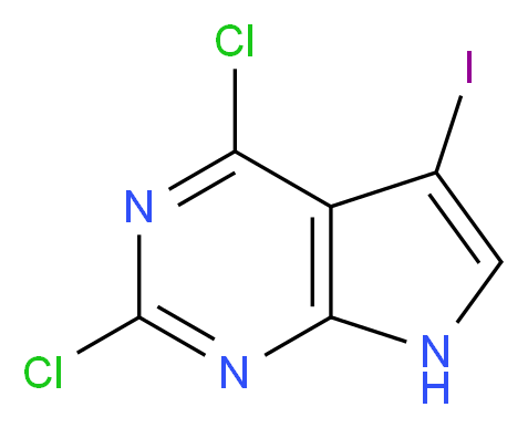 2,4-Dichloro-5-iodo-7H-pyrrolo[2,3-d]pyrimidine_分子结构_CAS_1012785-51-1)