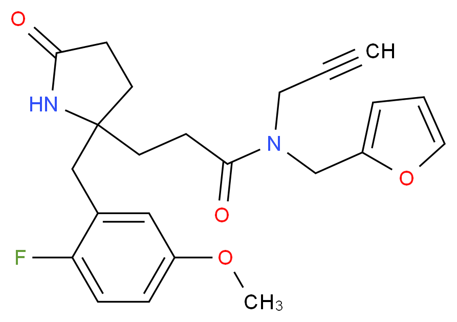 3-[2-(2-fluoro-5-methoxybenzyl)-5-oxo-2-pyrrolidinyl]-N-(2-furylmethyl)-N-2-propyn-1-ylpropanamide_分子结构_CAS_)