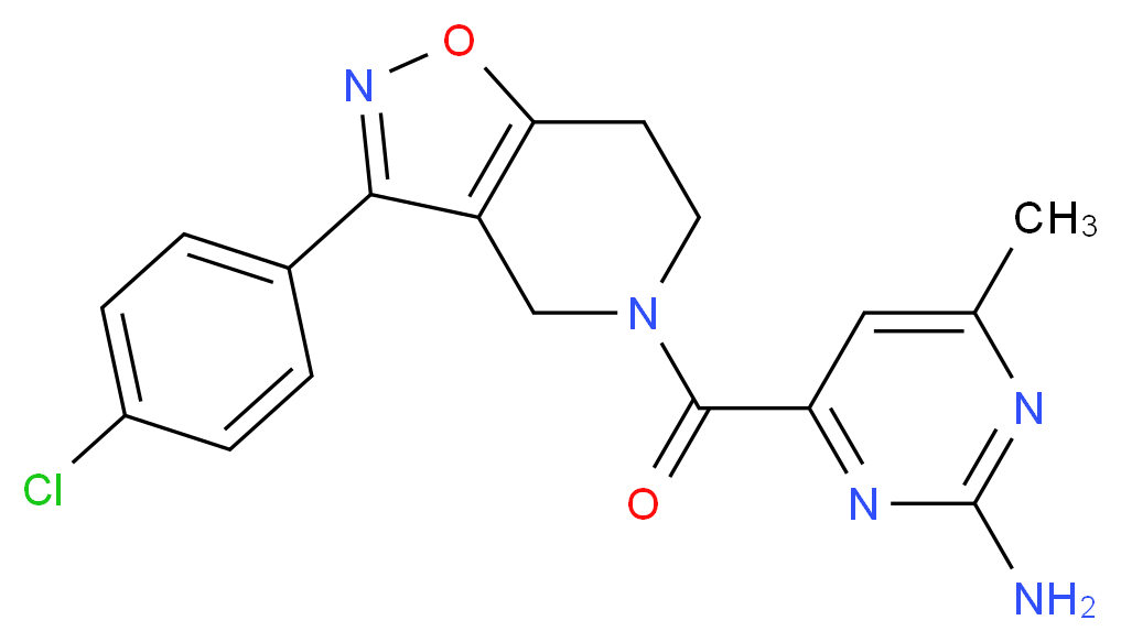 4-{[3-(4-chlorophenyl)-6,7-dihydroisoxazolo[4,5-c]pyridin-5(4H)-yl]carbonyl}-6-methylpyrimidin-2-amine_分子结构_CAS_)