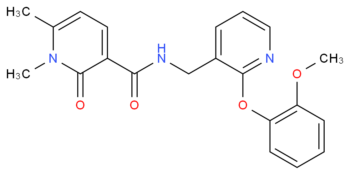 N-{[2-(2-methoxyphenoxy)pyridin-3-yl]methyl}-1,6-dimethyl-2-oxo-1,2-dihydropyridine-3-carboxamide_分子结构_CAS_)