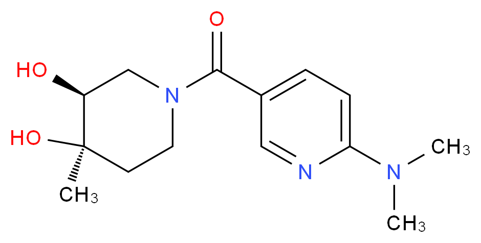 (3S*,4R*)-1-{[6-(dimethylamino)pyridin-3-yl]carbonyl}-4-methylpiperidine-3,4-diol_分子结构_CAS_)