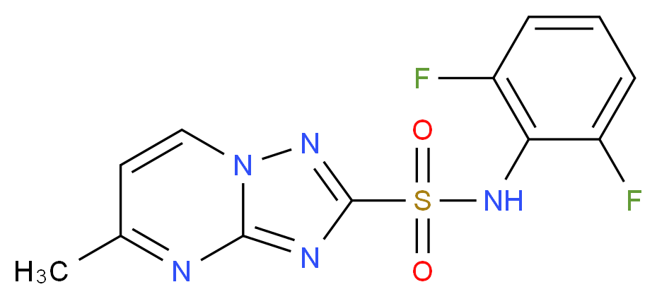N-(2,6-Difluorophenyl)-5-methyl[1,2,4]triazolo[1,5-a]pyrimidine-2-sulphonamide_分子结构_CAS_98967-40-9)