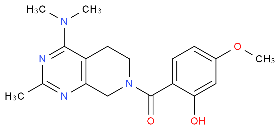 2-{[4-(dimethylamino)-2-methyl-5,8-dihydropyrido[3,4-d]pyrimidin-7(6H)-yl]carbonyl}-5-methoxyphenol_分子结构_CAS_)