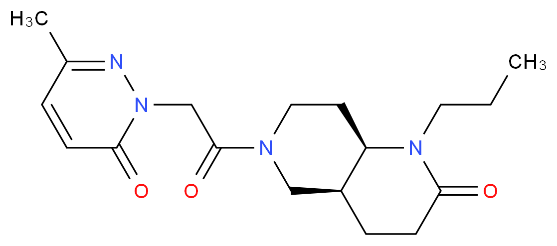 (4aS*,8aR*)-6-[(3-methyl-6-oxopyridazin-1(6H)-yl)acetyl]-1-propyloctahydro-1,6-naphthyridin-2(1H)-one_分子结构_CAS_)