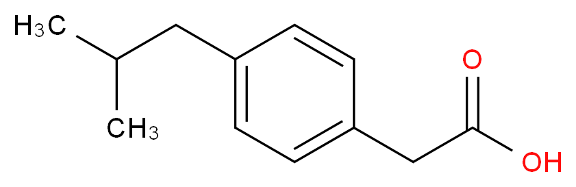 (4-isobutylphenyl)acetic acid_分子结构_CAS_1553-60-2)