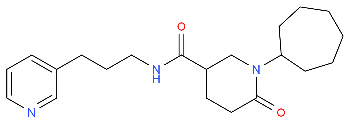 1-cycloheptyl-6-oxo-N-[3-(3-pyridinyl)propyl]-3-piperidinecarboxamide_分子结构_CAS_)