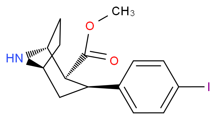 methyl (1R,2S,3S,5S)-3-(4-iodophenyl)-8-azabicyclo[3.2.1]octane-2-carboxylate_分子结构_CAS_136794-87-1