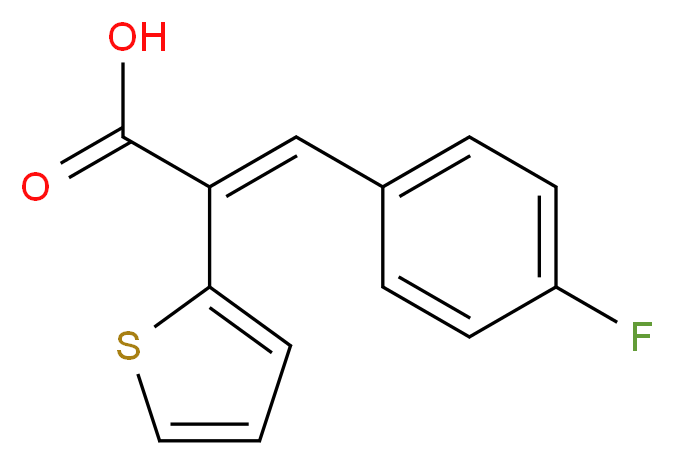 3-(4-Fluoro-phenyl)-2-thiophen-2-yl-acrylic acid_分子结构_CAS_104314-04-7)