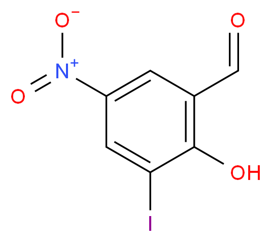 2-hydroxy-3-iodo-5-nitrobenzaldehyde_分子结构_CAS_70331-81-6)
