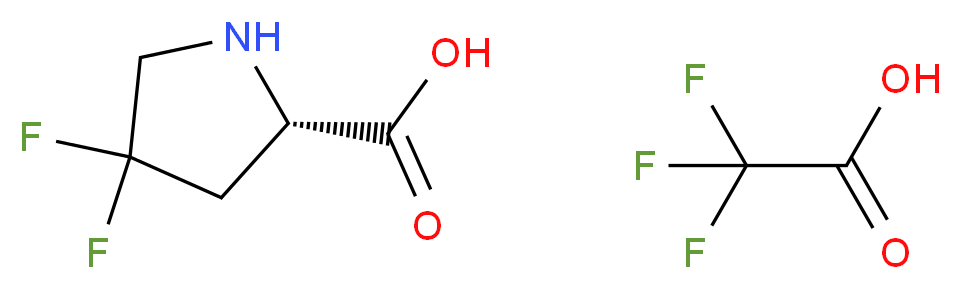 (S)-4,4-Difluoropyrrolidine-2-carboxylic acid  2,2,2-trifluoroacetate_分子结构_CAS_1373255-09-4)