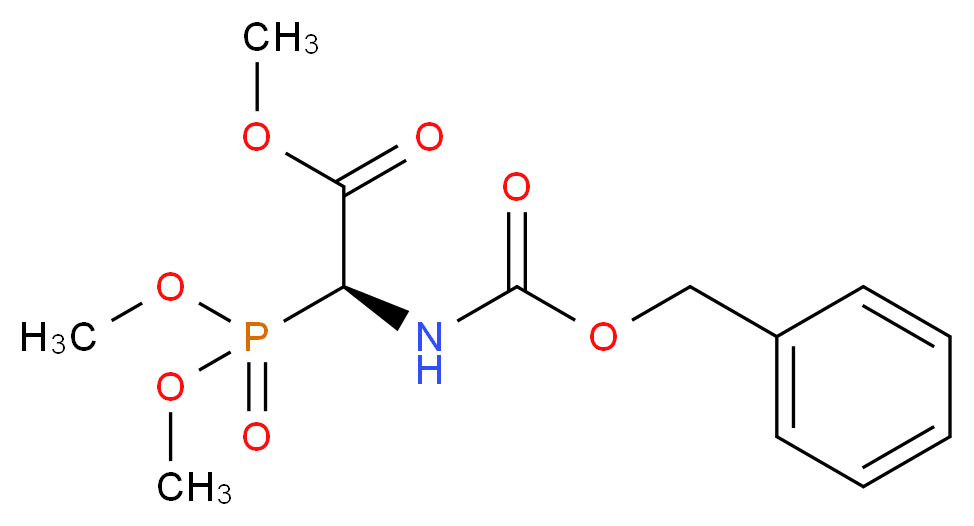 Methyl 2-(((benzyloxy)carbonyl)amino)-2-(dimethoxyphosphoryl)acetate_分子结构_CAS_88568-95-0)