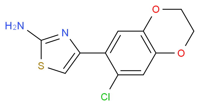 4-(7-chloro-2,3-dihydro-1,4-benzodioxin-6-yl)-1,3-thiazol-2-amine_分子结构_CAS_915873-63-1)