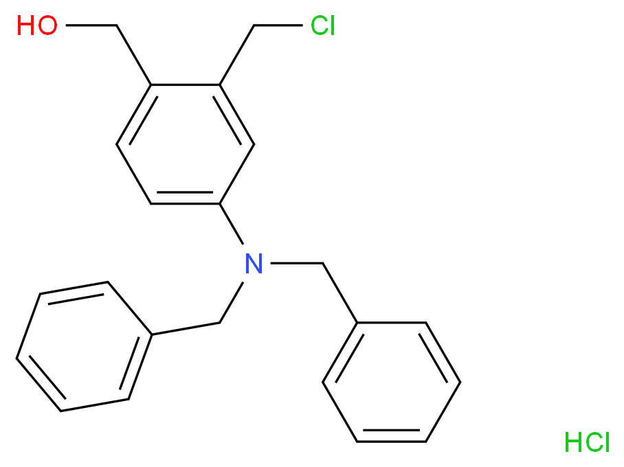 (2-(Chloromethyl)-4-(dibenzylamino)phenyl)methanol hydrochloride_分子结构_CAS_1260403-55-1)