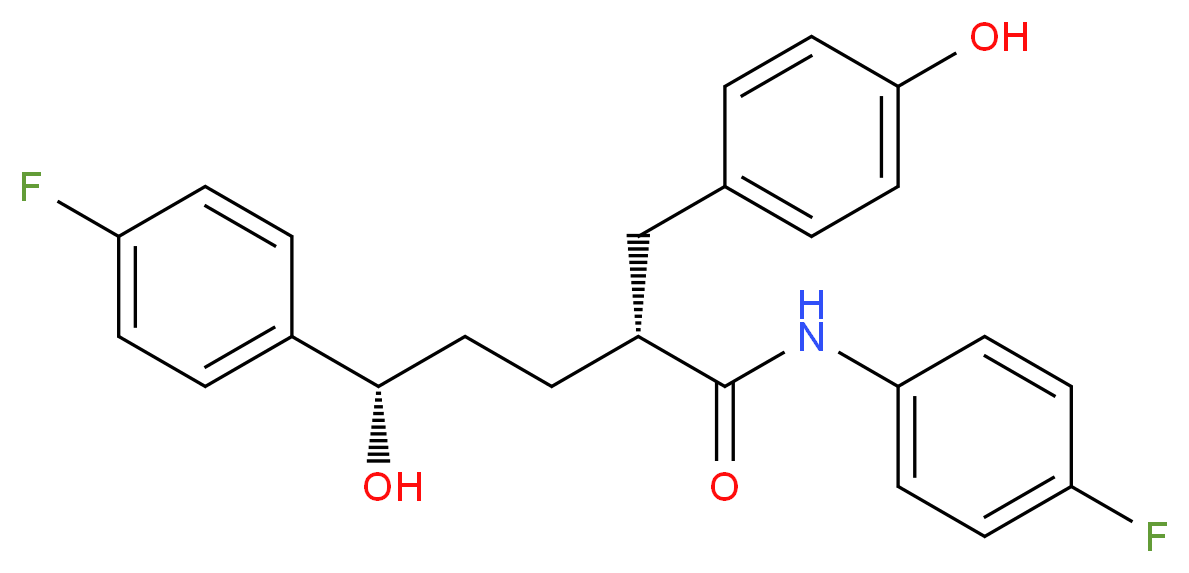 (2R,5S)-N,5-bis(4-fluorophenyl)-5-hydroxy-2-[(4-hydroxyphenyl)methyl]pentanamide_分子结构_CAS_1197811-72-5