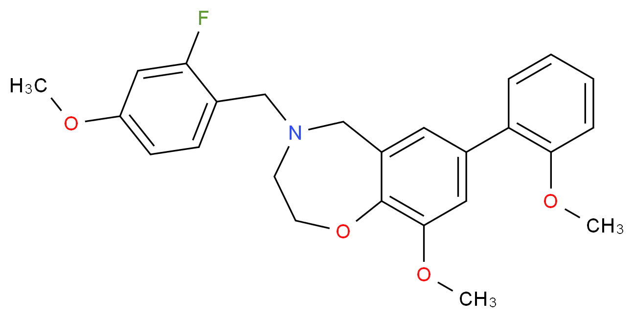4-(2-fluoro-4-methoxybenzyl)-9-methoxy-7-(2-methoxyphenyl)-2,3,4,5-tetrahydro-1,4-benzoxazepine_分子结构_CAS_)