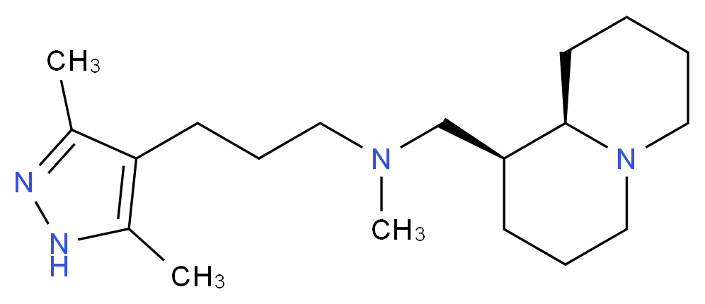 3-(3,5-dimethyl-1H-pyrazol-4-yl)-N-methyl-N-[(1S,9aR)-octahydro-2H-quinolizin-1-ylmethyl]propan-1-amine_分子结构_CAS_)
