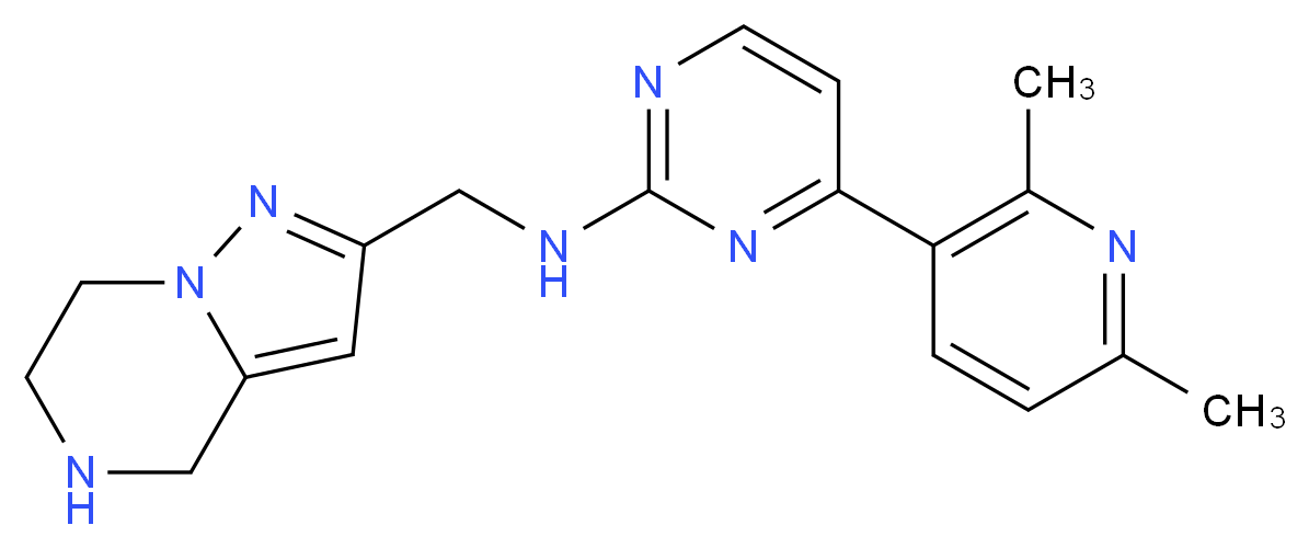 4-(2,6-dimethylpyridin-3-yl)-N-(4,5,6,7-tetrahydropyrazolo[1,5-a]pyrazin-2-ylmethyl)pyrimidin-2-amine_分子结构_CAS_)
