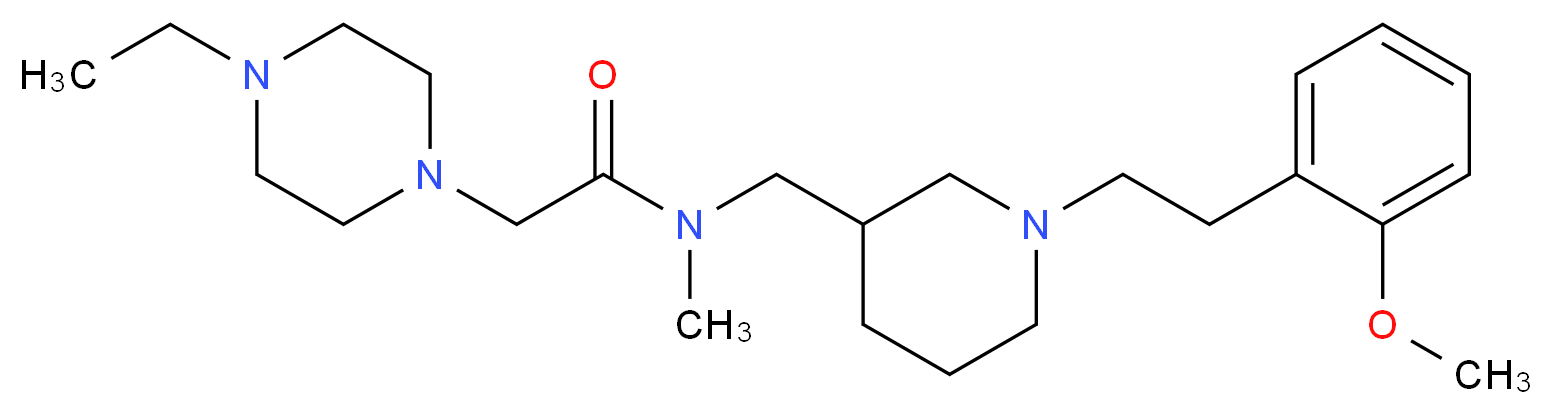 2-(4-ethyl-1-piperazinyl)-N-({1-[2-(2-methoxyphenyl)ethyl]-3-piperidinyl}methyl)-N-methylacetamide_分子结构_CAS_)