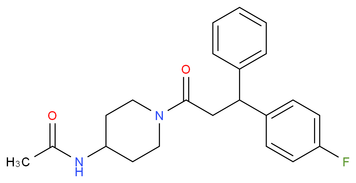 N-{1-[3-(4-fluorophenyl)-3-phenylpropanoyl]piperidin-4-yl}acetamide_分子结构_CAS_)