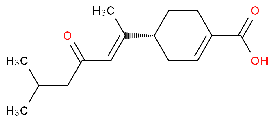 (4R)-4-[(2E)-6-methyl-4-oxohept-2-en-2-yl]cyclohex-1-ene-1-carboxylic acid_分子结构_CAS_93888-59-6