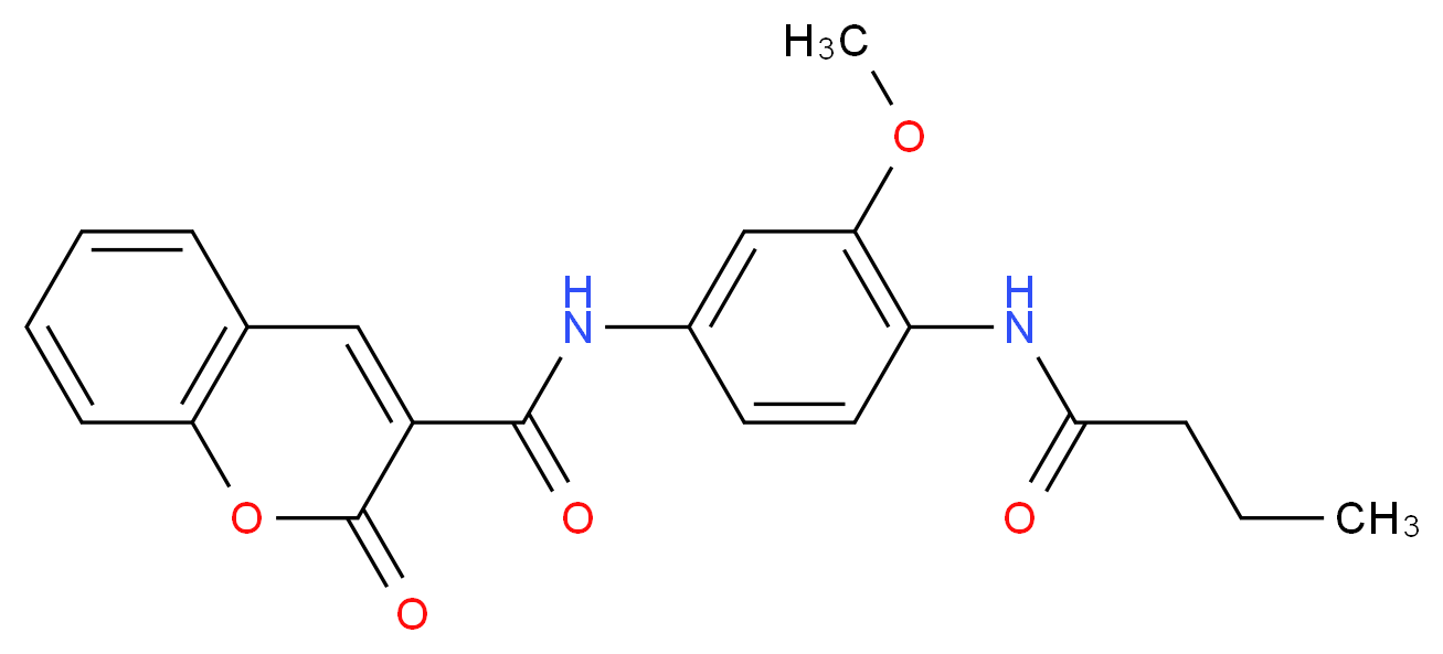 N-[4-(butyrylamino)-3-methoxyphenyl]-2-oxo-2H-chromene-3-carboxamide_分子结构_CAS_)