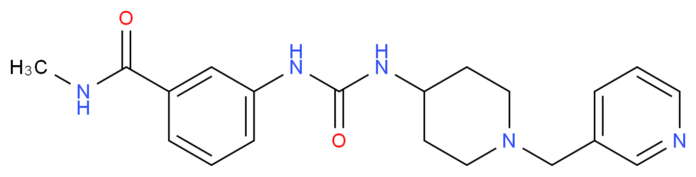 N-methyl-3-[({[1-(pyridin-3-ylmethyl)piperidin-4-yl]amino}carbonyl)amino]benzamide_分子结构_CAS_)