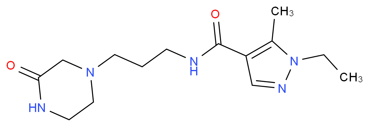 1-ethyl-5-methyl-N-[3-(3-oxopiperazin-1-yl)propyl]-1H-pyrazole-4-carboxamide_分子结构_CAS_)