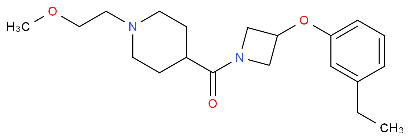 4-{[3-(3-ethylphenoxy)azetidin-1-yl]carbonyl}-1-(2-methoxyethyl)piperidine_分子结构_CAS_)