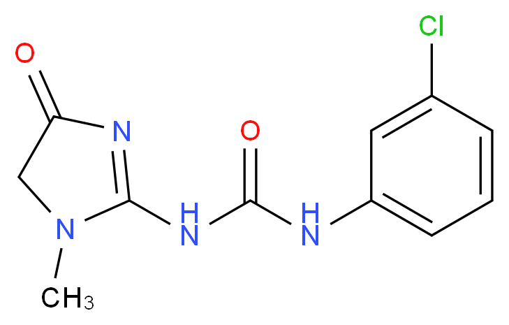 1-(3-chlorophenyl)-3-(1-methyl-4-oxo-4,5-dihydro-1H-imidazol-2-yl)urea_分子结构_CAS_57653-26-6