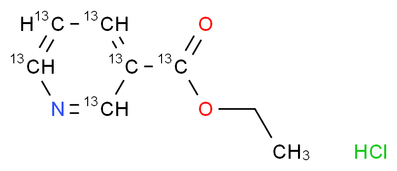 ethyl (2,3,4,5,6-<sup>1</sup><sup>3</sup>C<sub>5</sub>)pyridine-3-carboxylate hydrochloride_分子结构_CAS_1346604-87-2