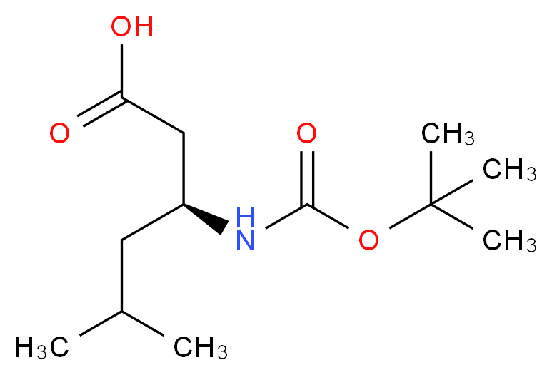 (3S)-3-{[(tert-butoxy)carbonyl]amino}-5-methylhexanoic acid_分子结构_CAS_132549-43-0