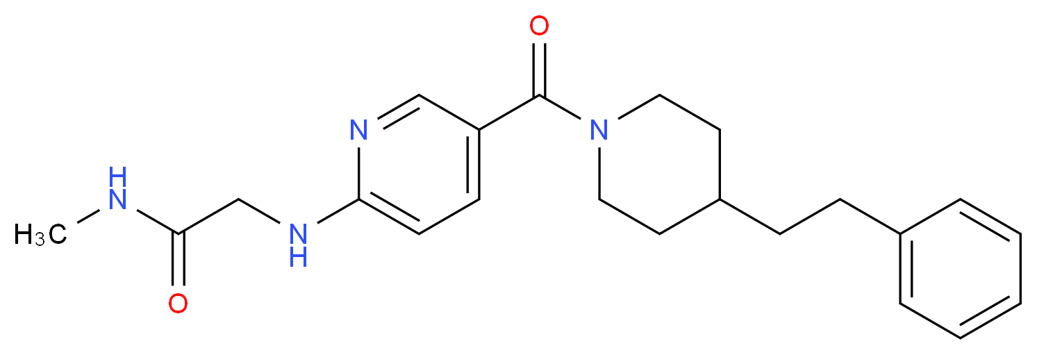 N~1~-methyl-N~2~-(5-{[4-(2-phenylethyl)piperidin-1-yl]carbonyl}pyridin-2-yl)glycinamide_分子结构_CAS_)