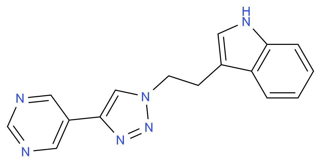 3-[2-(4-pyrimidin-5-yl-1H-1,2,3-triazol-1-yl)ethyl]-1H-indole_分子结构_CAS_)