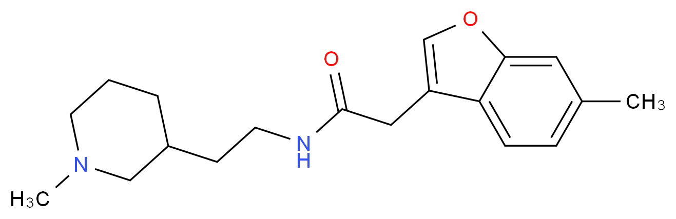 2-(6-methyl-1-benzofuran-3-yl)-N-[2-(1-methylpiperidin-3-yl)ethyl]acetamide_分子结构_CAS_)