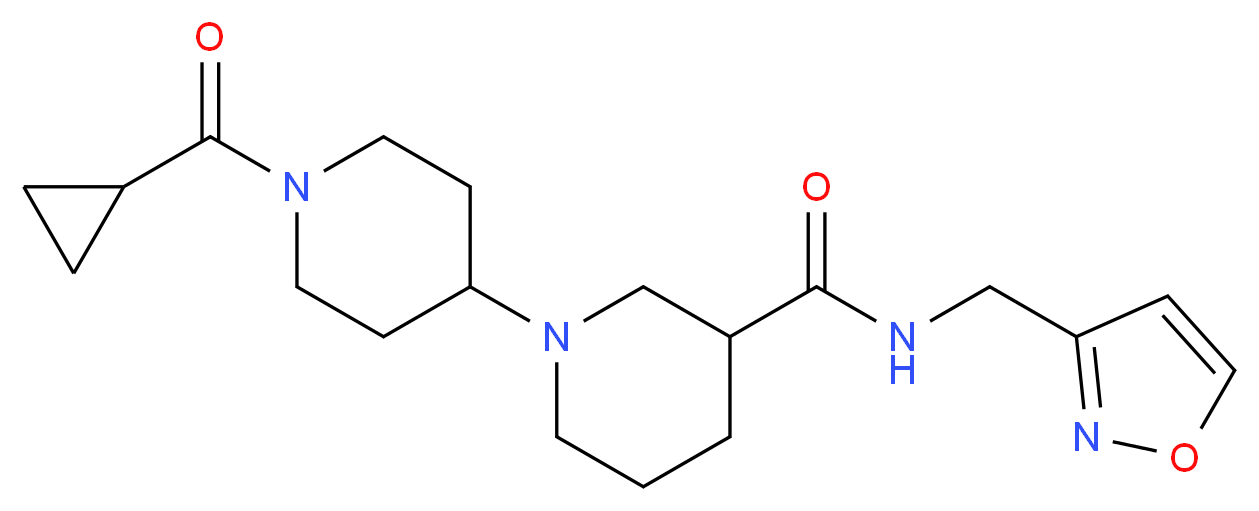 1'-(cyclopropylcarbonyl)-N-(isoxazol-3-ylmethyl)-1,4'-bipiperidine-3-carboxamide_分子结构_CAS_)