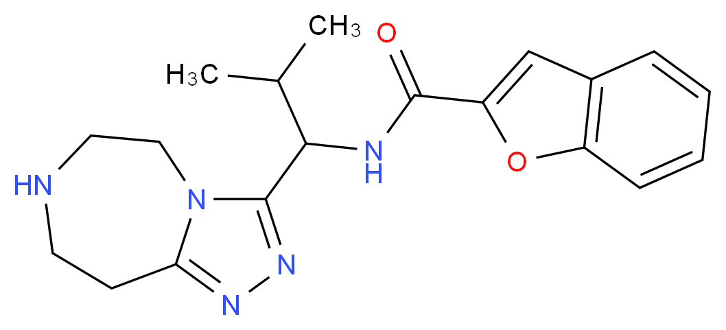 N-[2-methyl-1-(6,7,8,9-tetrahydro-5H-[1,2,4]triazolo[4,3-d][1,4]diazepin-3-yl)propyl]-1-benzofuran-2-carboxamide_分子结构_CAS_)
