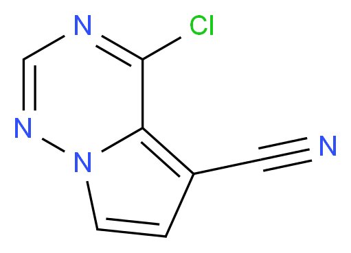 4-chloropyrrolo[2,1-f][1,2,4]triazine-5-carbonitrile_分子结构_CAS_1263286-52-7