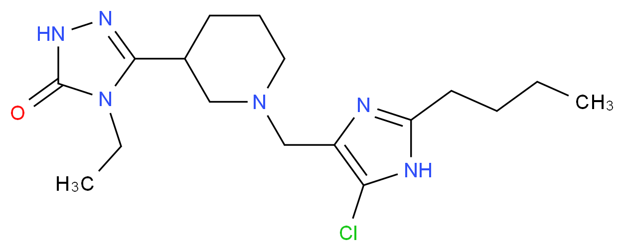 5-{1-[(2-butyl-5-chloro-1H-imidazol-4-yl)methyl]piperidin-3-yl}-4-ethyl-2,4-dihydro-3H-1,2,4-triazol-3-one_分子结构_CAS_)