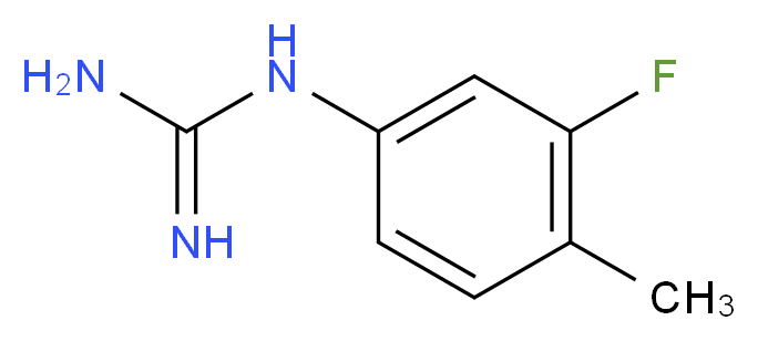 1-(3-fluoro-4-methylphenyl)guanidine_分子结构_CAS_46117-85-5