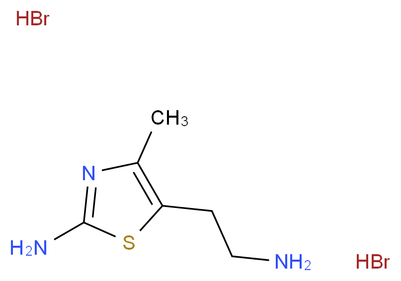 5-(2-aminoethyl)-4-methyl-1,3-thiazol-2-amine dihydrobromide_分子结构_CAS_142457-00-9