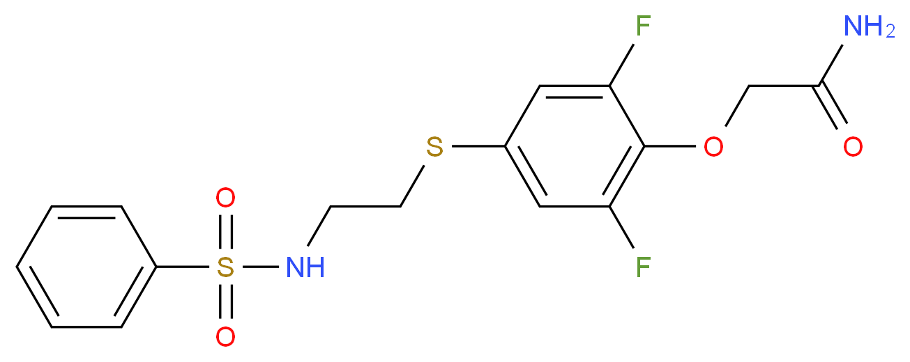 2,6-Difluoro-4-[2-(phenylsul-fonyl-amino)-ethyl-thio]-phenoxy-acet-amide_分子结构_CAS_141286-78-4)