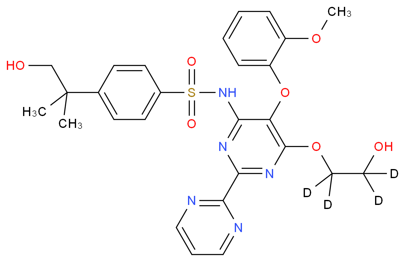 N-{6-[2-hydroxy(<sup>2</sup>H<sub>4</sub>)ethoxy]-5-(2-methoxyphenoxy)-2-(pyrimidin-2-yl)pyrimidin-4-yl}-4-(1-hydroxy-2-methylpropan-2-yl)benzene-1-sulfonamide_分子结构_CAS_1065472-91-4