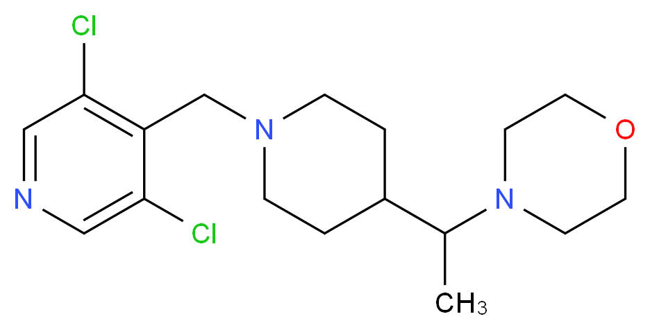 4-(1-{1-[(3,5-dichloro-4-pyridinyl)methyl]-4-piperidinyl}ethyl)morpholine_分子结构_CAS_)