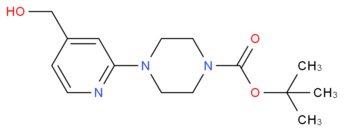 tert-butyl 4-[4-(hydroxymethyl)pyrid-2-yl]piperazine-1-carboxylate_分子结构_CAS_944450-80-0)