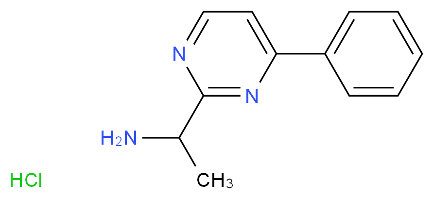 1-(4-phenylpyrimidin-2-yl)ethanamine hydrochloride_分子结构_CAS_1196154-70-7)