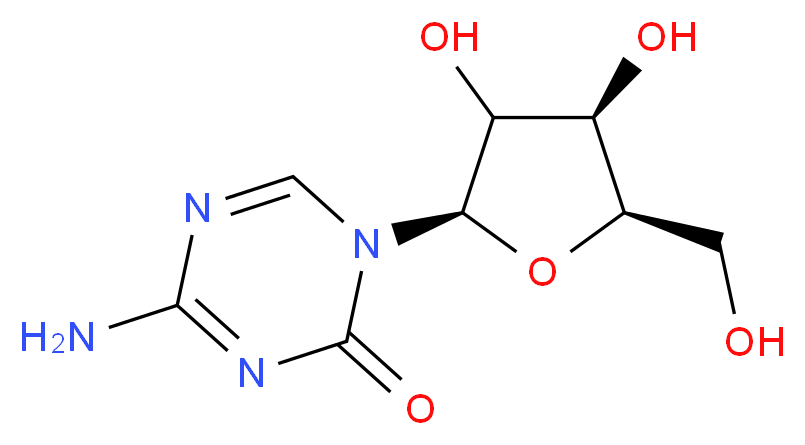 4-amino-1-[(2R,4R,5R)-3,4-dihydroxy-5-(hydroxymethyl)oxolan-2-yl]-1,2-dihydro-1,3,5-triazin-2-one_分子结构_CAS_320-67-2