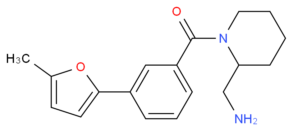 ({1-[3-(5-methyl-2-furyl)benzoyl]piperidin-2-yl}methyl)amine_分子结构_CAS_)